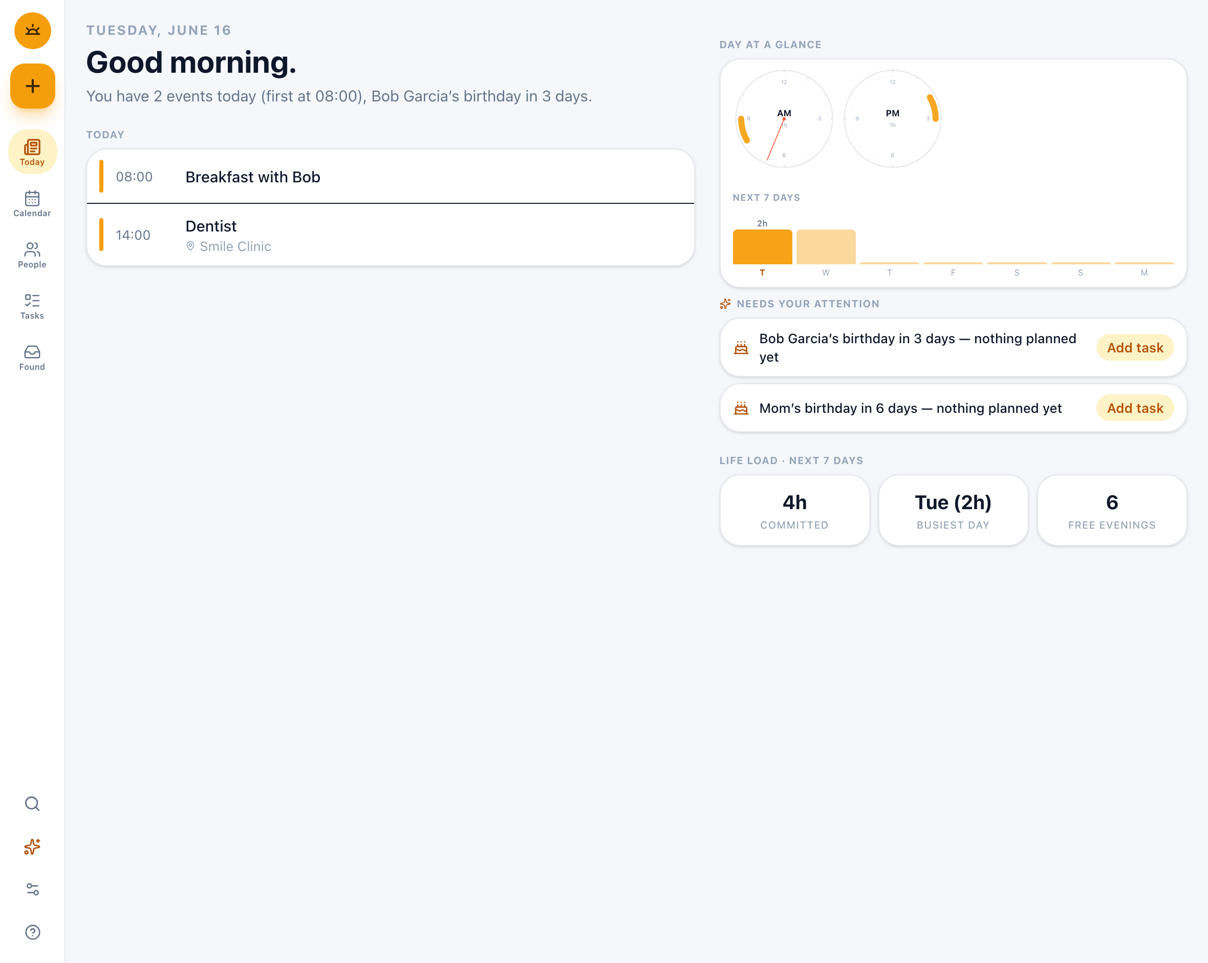 Unfolded two-pane Today